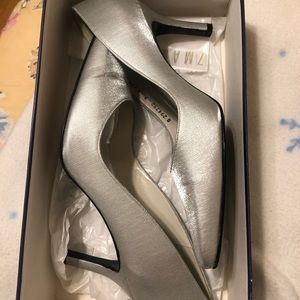 EUC Stuart Weitzman Silver Heels